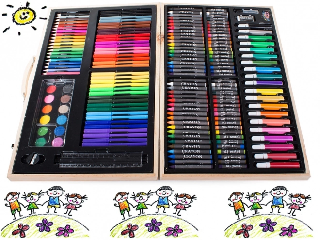 Artistic Painting Kit in Wooden Case - 180 Pieces