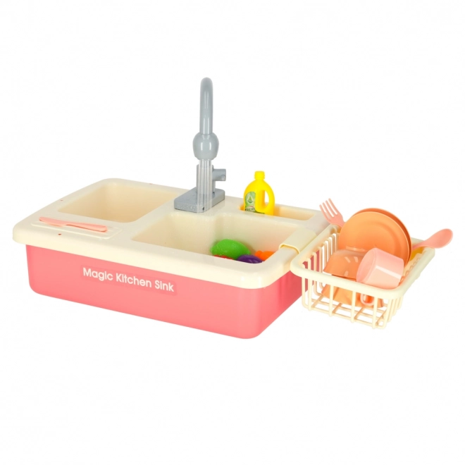 Sink Play Set with Real Water and Accessories - Pink