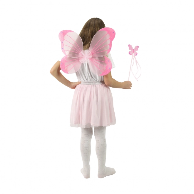 Pink Butterfly Wings with Wand for Girls