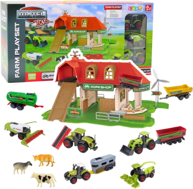 Farm with Barn, Tractors and Animals – 42 Pieces