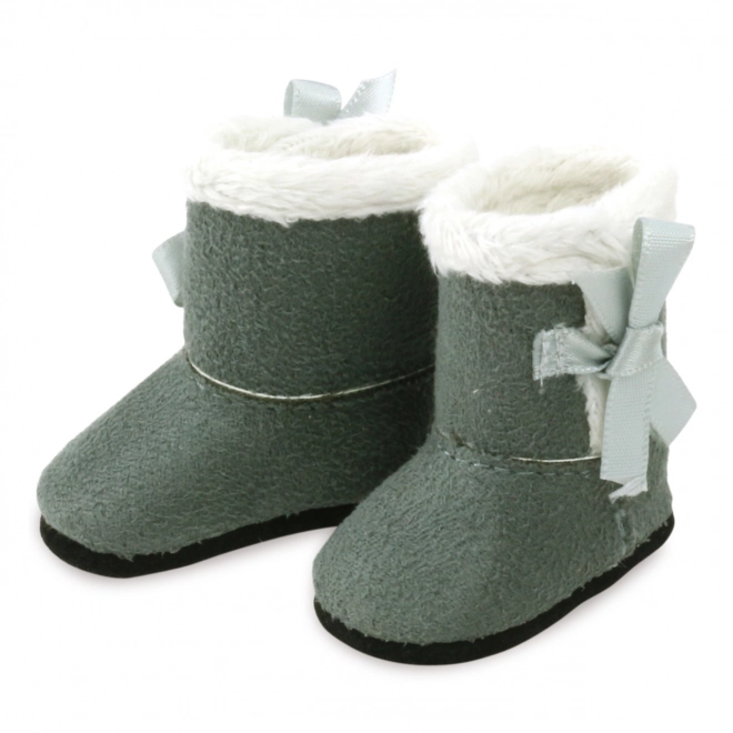 Grey and White Winter Boots for Dolls