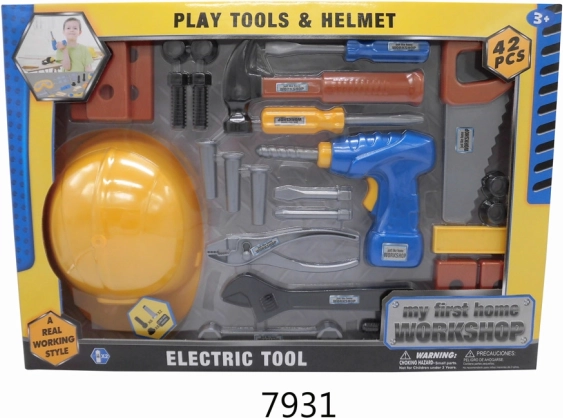 Kids' Tool Set with Helmet, 42 pcs