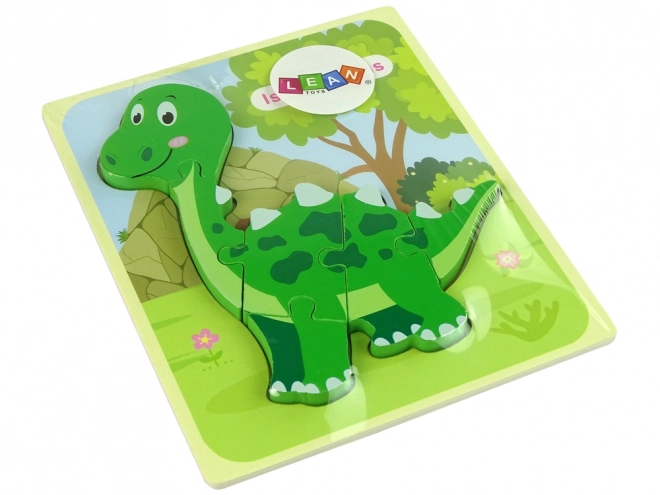 Wooden Dinosaur Puzzle Green