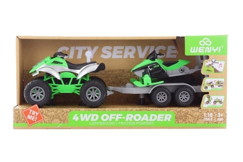 Battery Operated Toy Quad Bike with Trailer