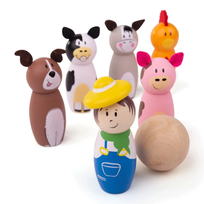 bigjigs toys wooden farm skittles