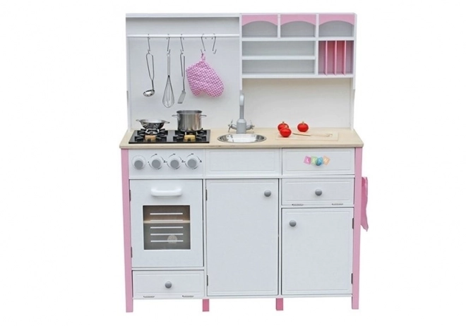 Wooden Play Kitchen with Oven and Accessories