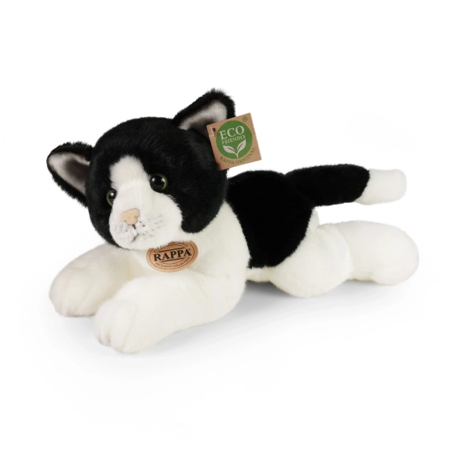 Plush White and Black Cat 30 cm Eco-Friendly