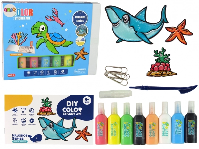 Window Stickers – Marine Animals Turtle DIY Glitter Kit