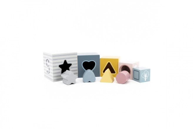 Wooden Building Blocks Set with Animals, Numbers and Shapes