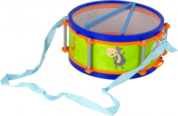 Instruments de musique pour enfants - Set tambour, tambourin, flûte, hochet, harmonica, animaux