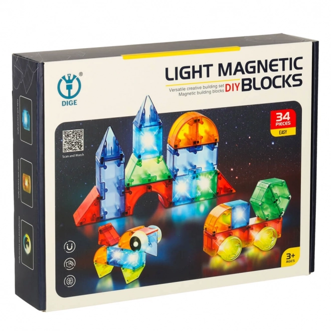 Glowing Magnetic Blocks Set