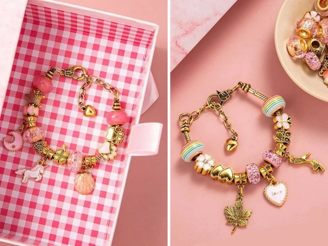 DIY Bracelet Making Set with Beads and Charms