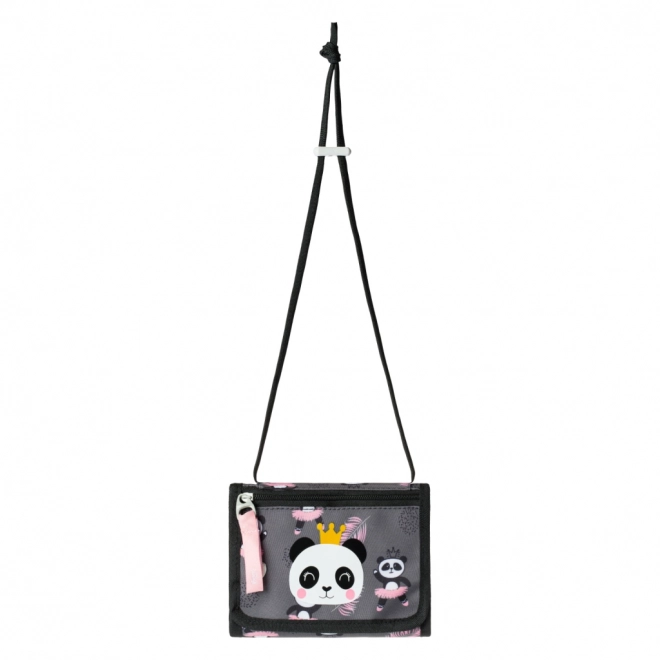 Baagl Wallet with Neck Strap Panda