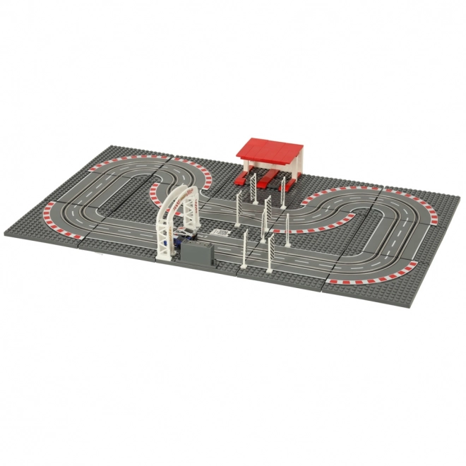 Electric Police Race Car Track with Construction Blocks