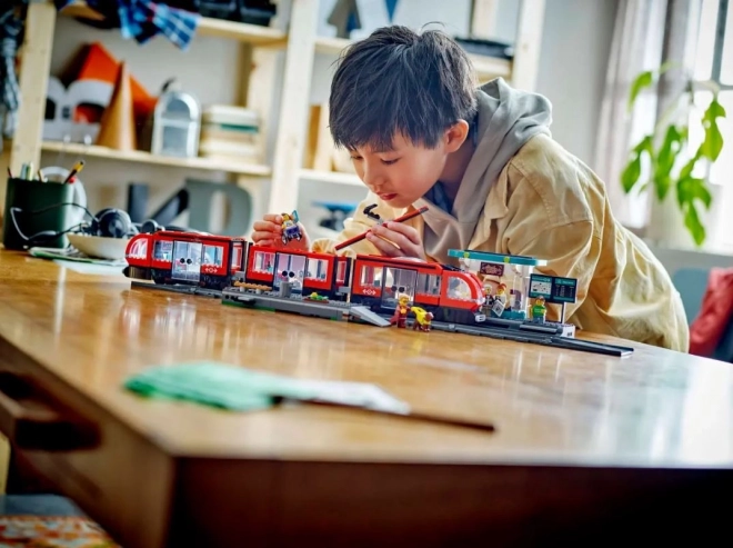 Lego City Tram with Station Set