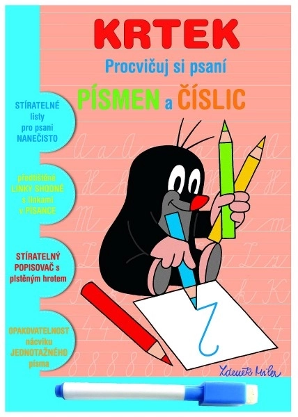Stíratelný sešit Krtek 1 - Procvičuj si psaní písmen a číslic