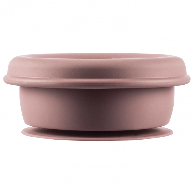 Silicone Snack Bowl with Suction, Old Pink