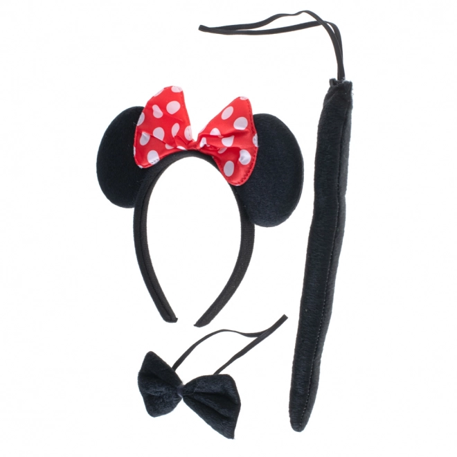 Mouse Costume Set With Bow Headband, Tail And Bowtie