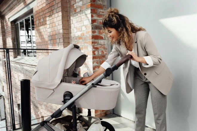 Smile 5Z Lux Stroller Set with Deep Carrycot Linen Grey