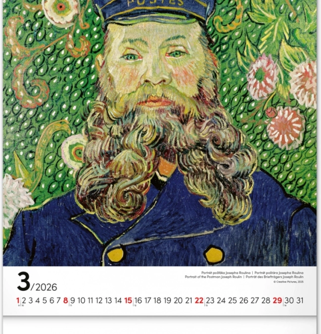Calendario da parete Vincent van Gogh 2026