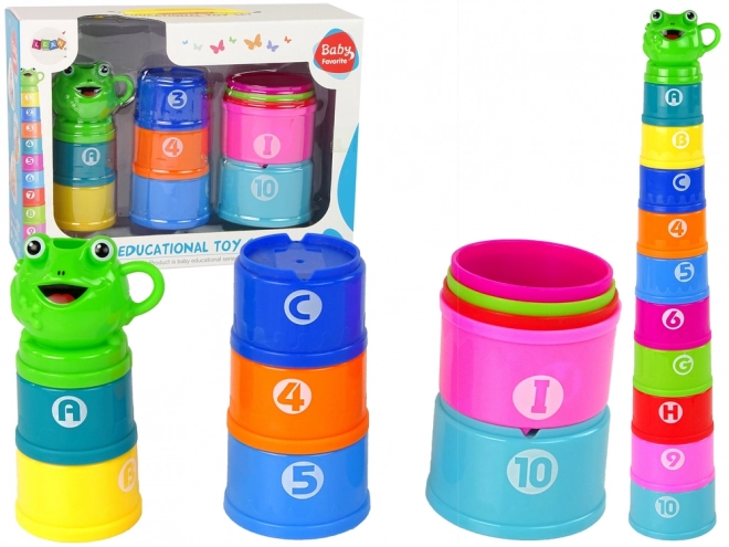 Rainbow Educational Stacking Cups with Numbers and Letters