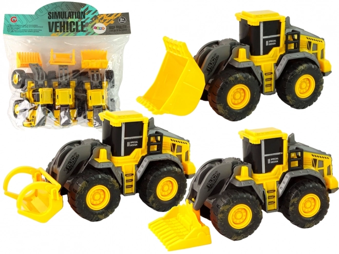 Yellow Construction Vehicle Set - 3 Models