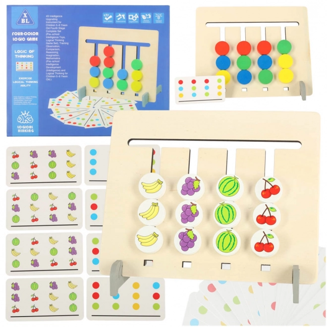 Wooden Educational Toy Match Colors and Fruits Montessori