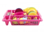 Children's dish set with dish rack