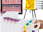 Creative Painting Set XXL MAALEO with Aluminum Easel, Acrylic Paints, Canvases, Brushes and Palette