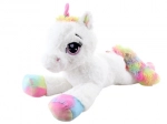 Plush White Unicorn 80 cm with Rainbow Accents