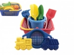 Detská sada na piesok s košíkom, vedierkom a formičkami