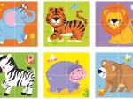 VIGA wooden blocks Zoo – 6 pictures, 4 pieces