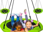 Függesztett hinta gólyafészek 120 cm, zöld–fekete, 150 kg
