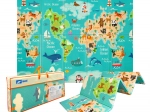 Humbi double-sided foldable XPE foam play mat 200 × 180 × 1 cm world map and streets