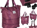 Folding Travel Bag on Wheels Purple