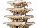 3D drevené puzzle päťposchodová pagoda
