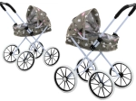 Poppenwagen sterren en wolken grijs