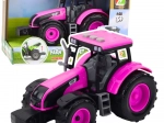 Pink battery-operated tractor with lights and sounds