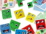 Montessori logická hra meniaca sa tváre – emočné kocky a karty