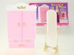 Armoire vestiaire et miroir pour poupées Glorie