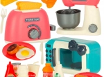 Børnekøkken-sæt med mikrobølgeovn, brødrister og mixer