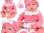 Bébé interactif 45 cm – corps souple et ensemble rose avec sucette