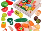 Fa gyümölcs- és zöldségszeletelő készlet gyerekeknek