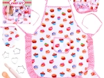 Set da pasticceria per bambini con grembiule rosa e formine