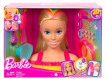 Barbie styling head neon rainbow blonde hair
