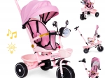 triciclo rosa per bambini con sedile girevole e asta di guida ECOTOYS