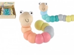 Træleddet orm/larve 16 cm – pastelfarver, bøjelig baby-legetøj