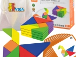Drewniany tangram VIGA z kartami – edukacyjna układanka z drewna FSC