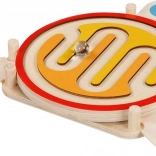 Wooden maze with a marble