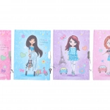 Lockable journal 13 × 18 cm – girl, unruled